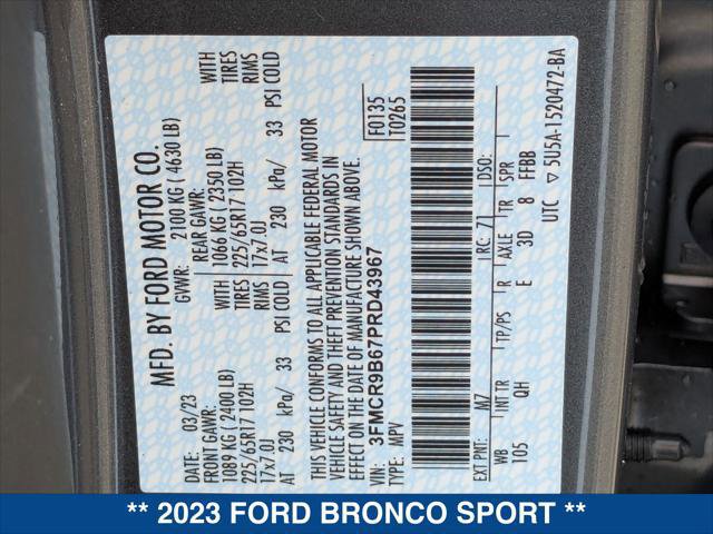 Certified 2023 Ford Bronco Sport Big Bend w/ Convenience Package image 25