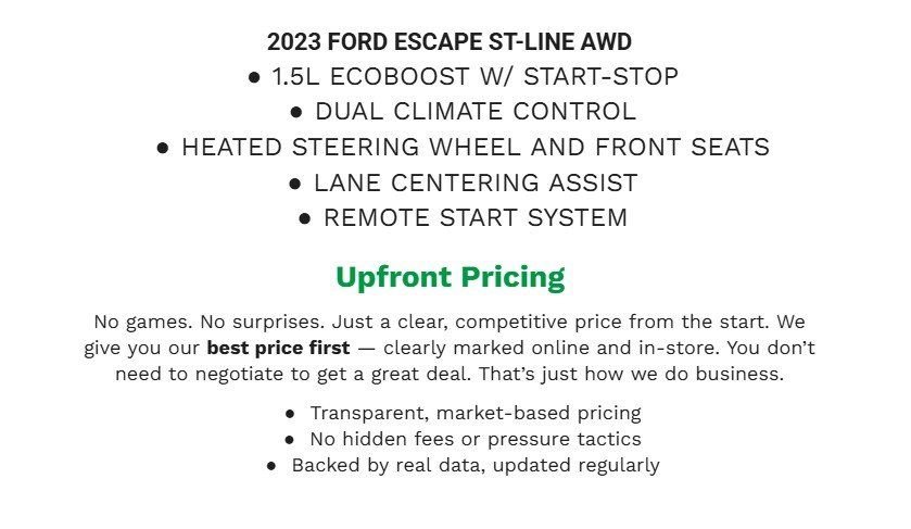 Certified 2023 Ford Escape ST-Line w/ Tech Pack #1 image 2
