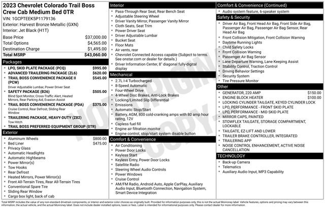 Used 2023 Chevrolet Colorado Trail Boss w/ LPO, Skid Plate Package image 10