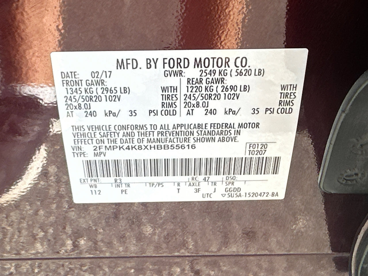 Certified 2017 Ford Edge Titanium w/ Equipment Group 301A AWD/4WD image 35