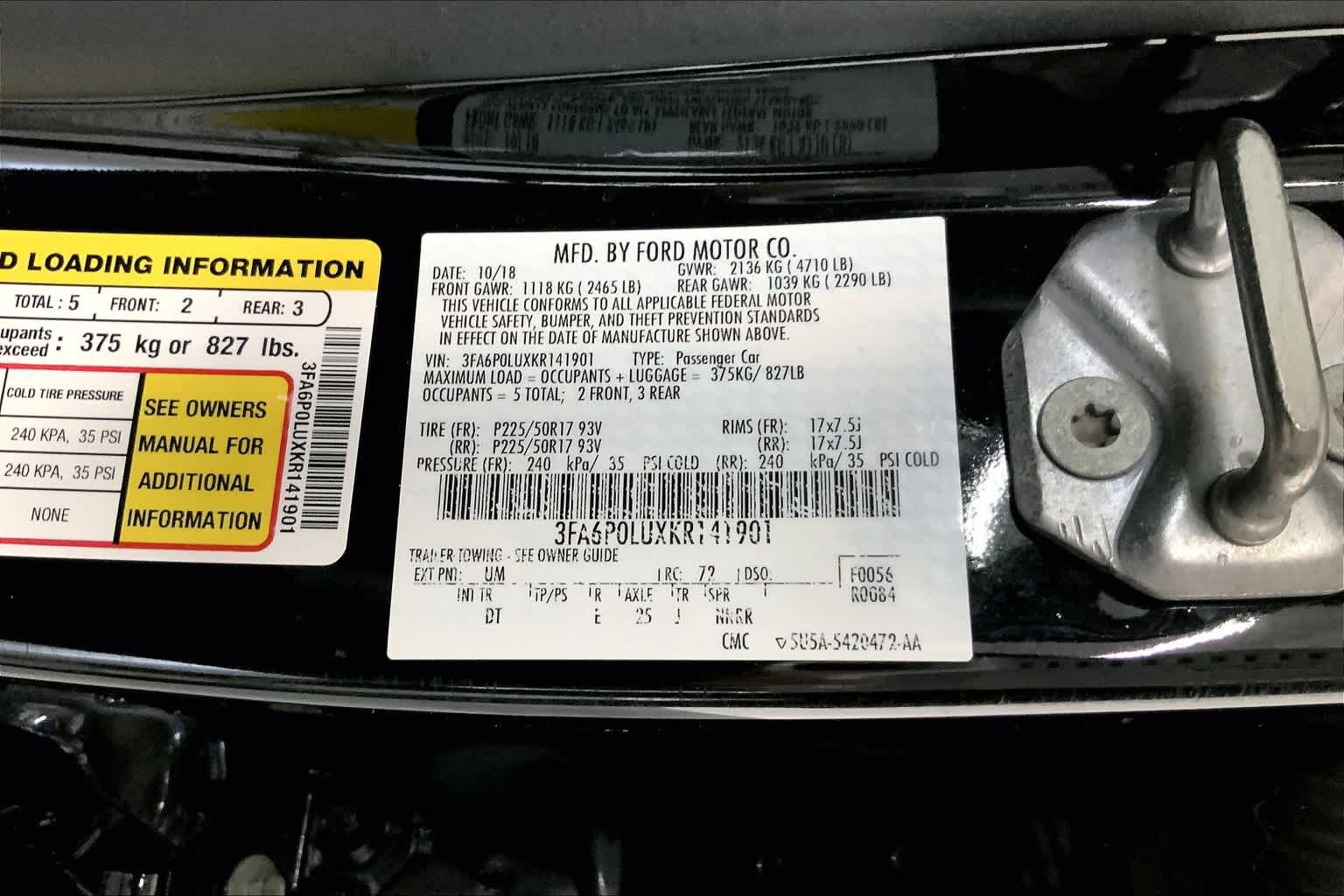 Certified 2019 Ford Fusion SE FWD image 37