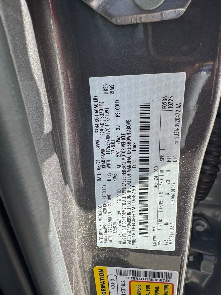 Certified 2021 Ford Ranger Lariat w/ Tremor Off-Road Package image 10