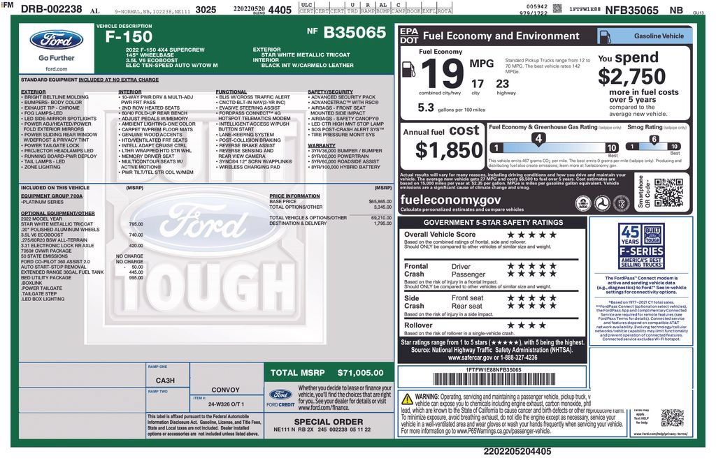 Certified 2022 Ford F150 Platinum w/ Bed Utility Package AWD/4WD image 4