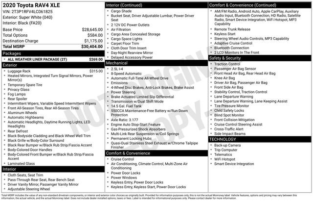 Used 2020 Toyota RAV4 XLE w/ All Weather Liner Package image 18