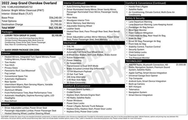 Used 2022 Jeep Grand Cherokee Overland w/ Luxury Tech Group IV image 38