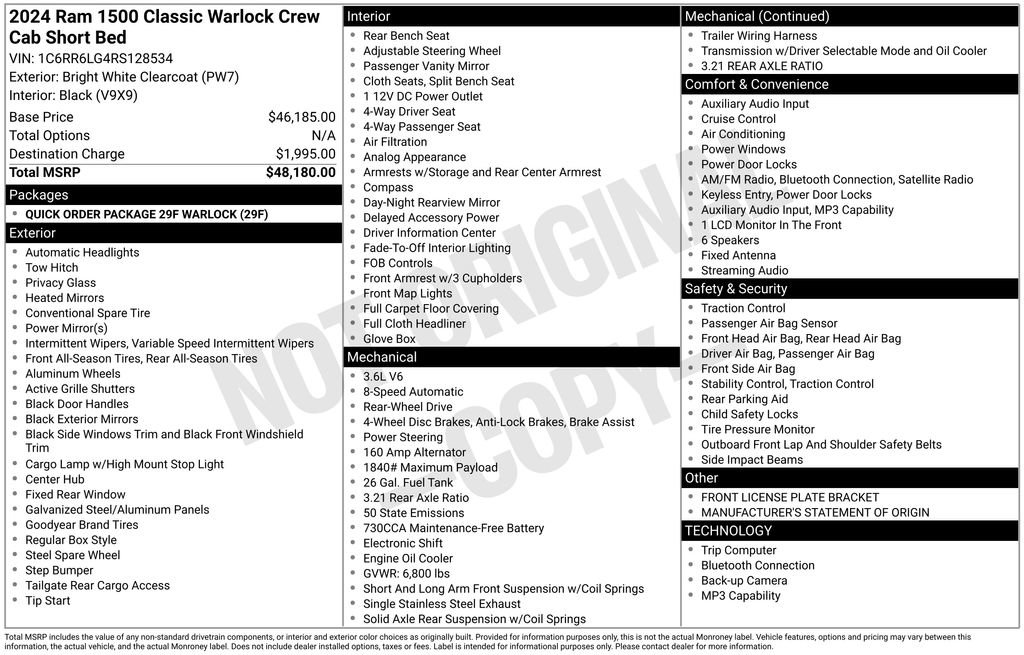 Used 2024 RAM 1500 Classic Warlock RWD image 5