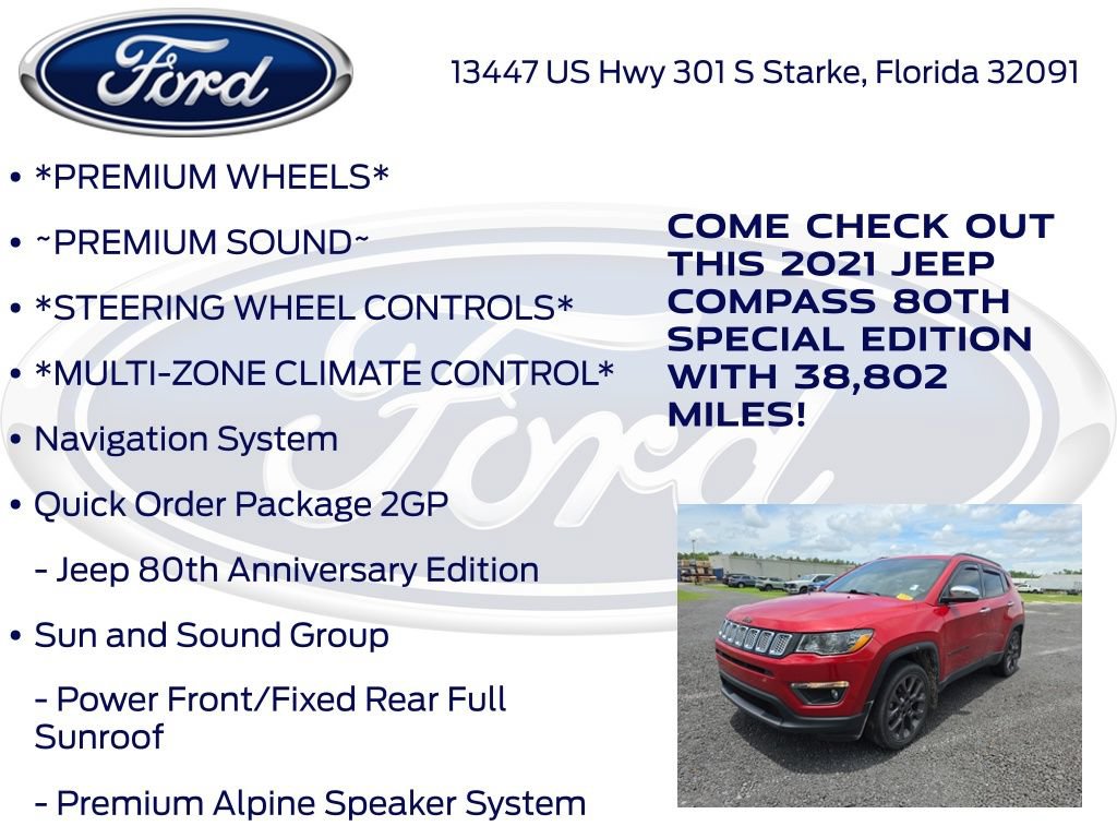 Used 2021 Jeep Compass Latitude w/ Sun and Sound Group AWD/4WD image 14