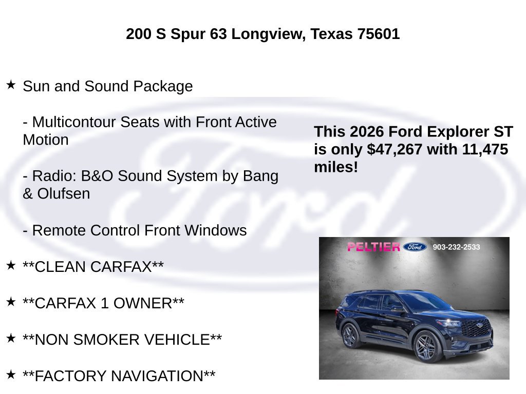 Certified 2026 Ford Explorer ST w/ Sun And Sound Package AWD/4WD image 10