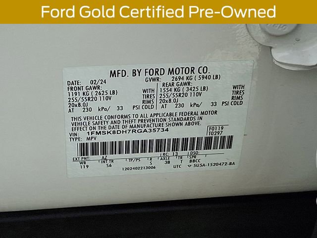 Certified 2024 Ford Explorer XLT w/ Equipment Group 202A AWD/4WD image 32