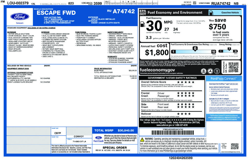 Certified 2024 Ford Escape Active FWD image 3