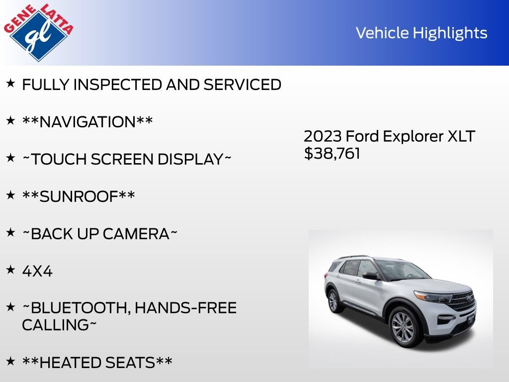 Certified 2023 Ford Explorer XLT w/ Equipment Group 202A AWD/4WD image 35