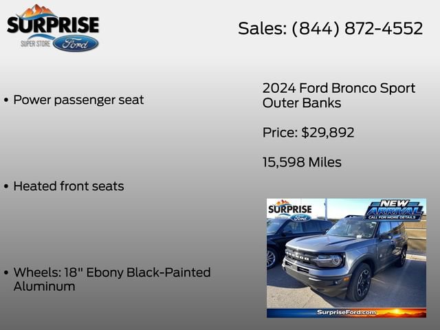 Certified 2024 Ford Bronco Sport Outer Banks w/ Tech Package AWD/4WD image 17