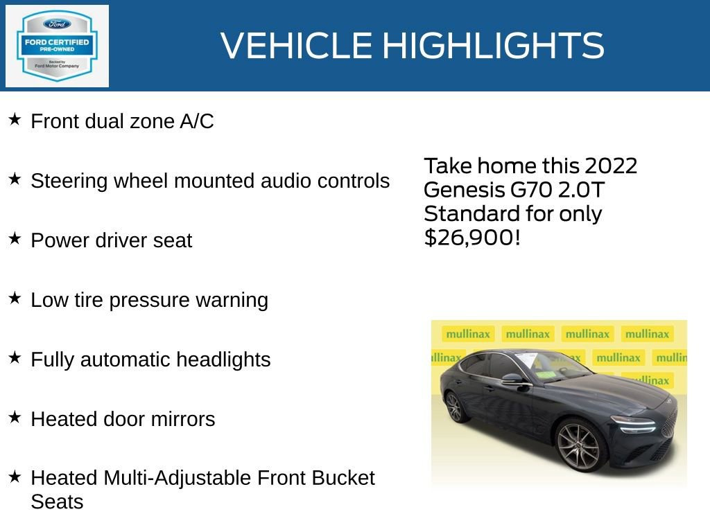 Used 2022 Genesis G70 2.0T w/ Prestige Package image 35