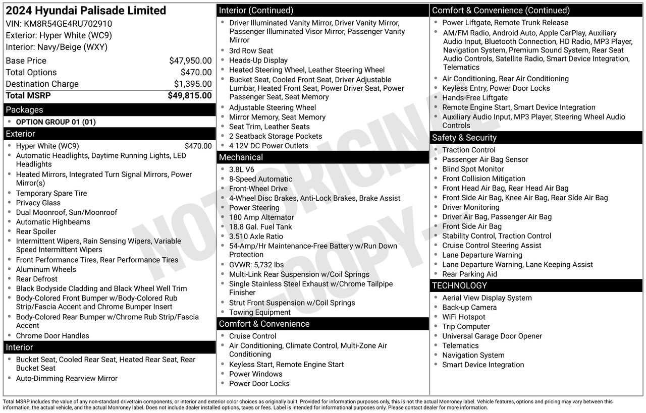 Used 2024 Hyundai Palisade Limited FWD image 47