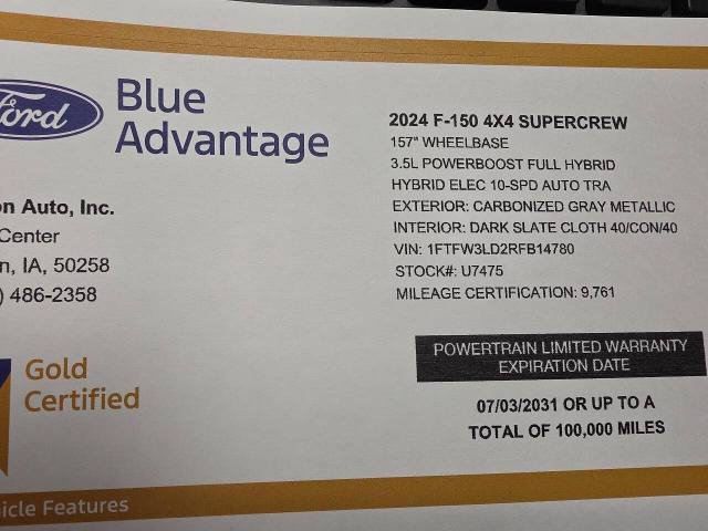 Certified 2024 Ford F150 XLT w/ Equipment Group 302A MID AWD/4WD image 22