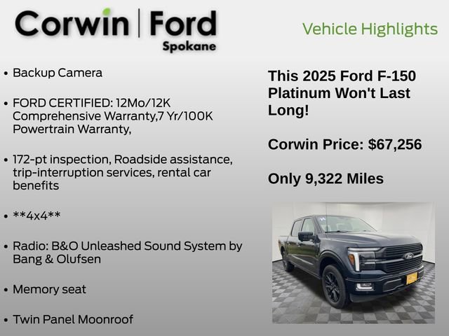 Certified 2025 Ford F150 Platinum image 8