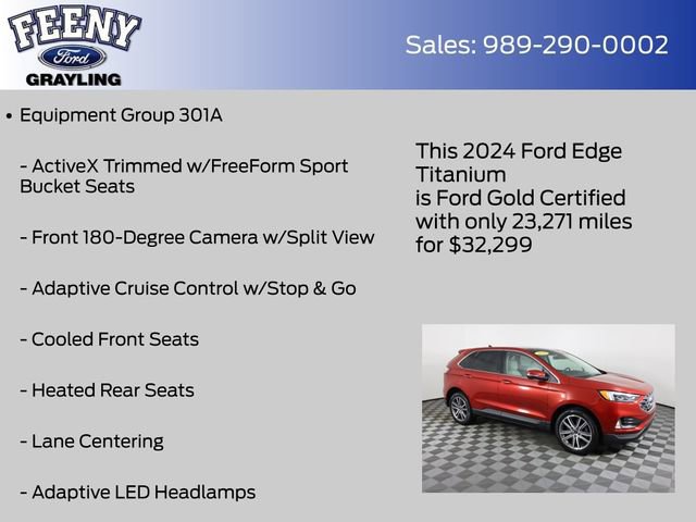 Certified 2024 Ford Edge Titanium w/ Equipment Group 301A image 14
