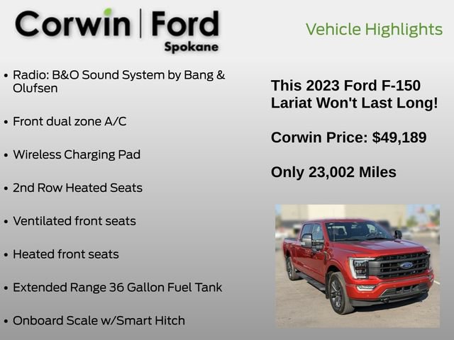 Certified 2023 Ford F150 Lariat w/ Equipment Group 502A High AWD/4WD image 31