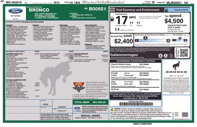 Certified 2021 Ford Bronco Badlands AWD/4WD image 10