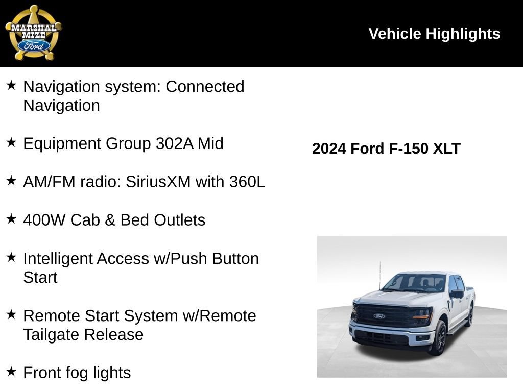 Certified 2024 Ford F150 XLT w/ Equipment Group 302A MID RWD image 2