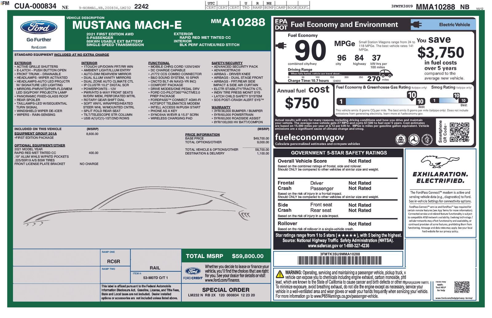 Certified 2021 Ford Mustang Mach-E Premium w/ Equipment Group 301A AWD/4WD image 35