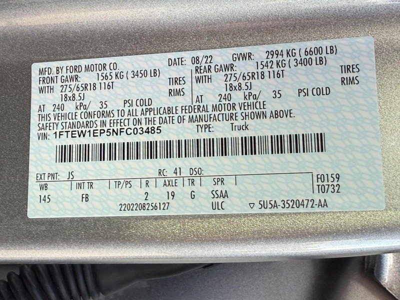 Certified 2022 Ford F150 XLT w/ Equipment Group 302A High image 33