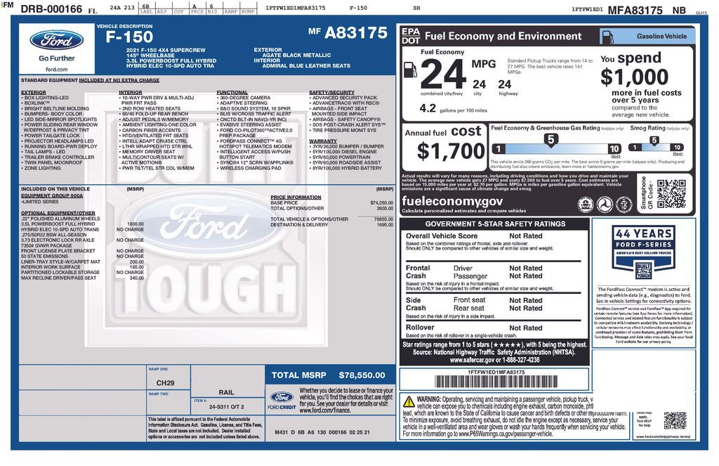 Certified 2021 Ford F150 Limited AWD/4WD image 27