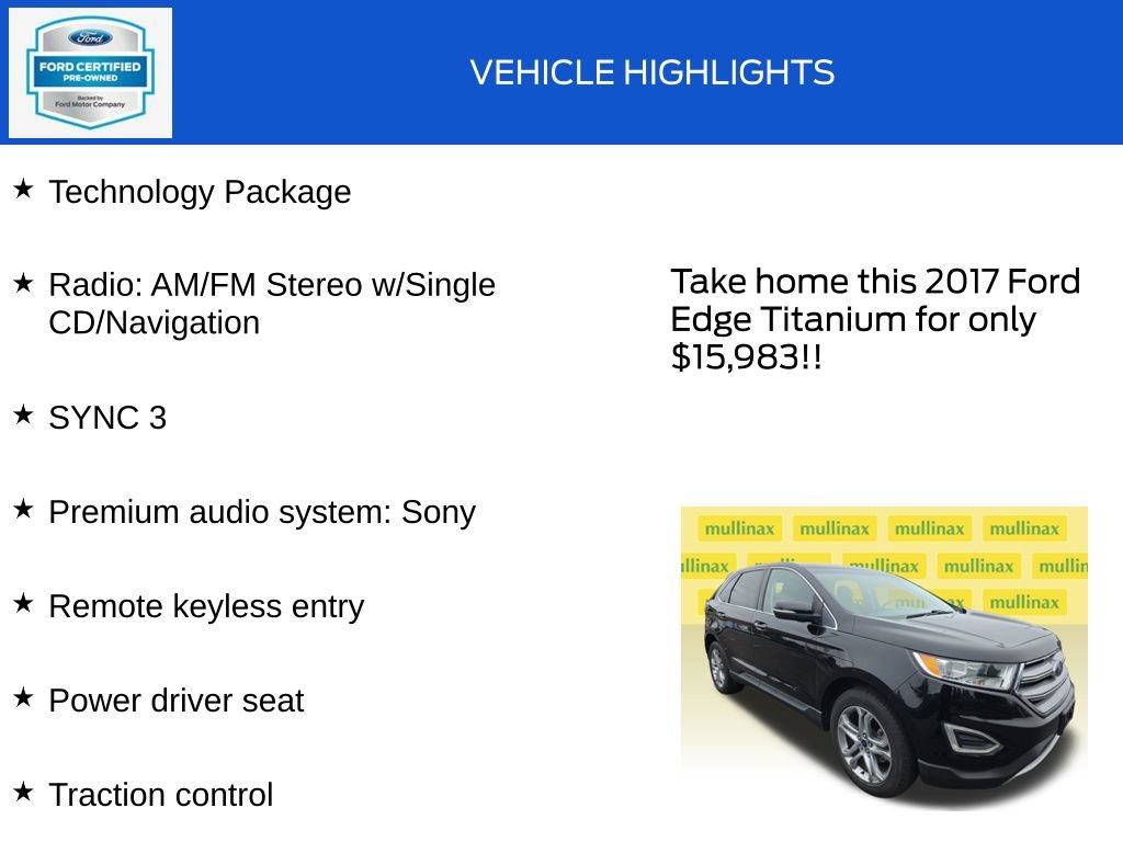 Certified 2017 Ford Edge Titanium w/ Equipment Group 301A FWD image 18