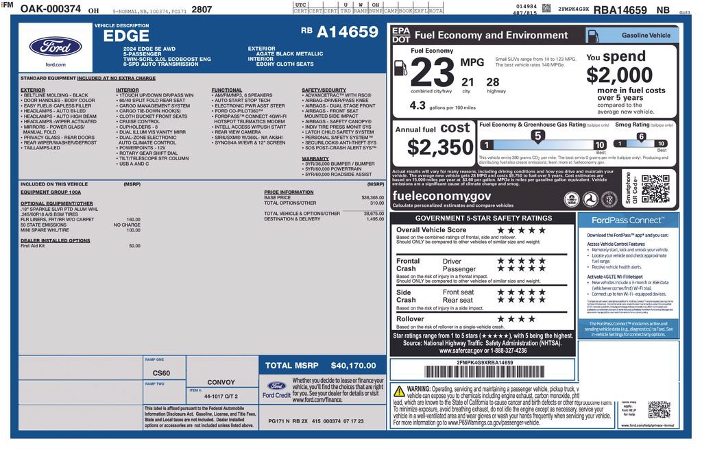 Certified 2024 Ford Edge SE AWD/4WD image 6
