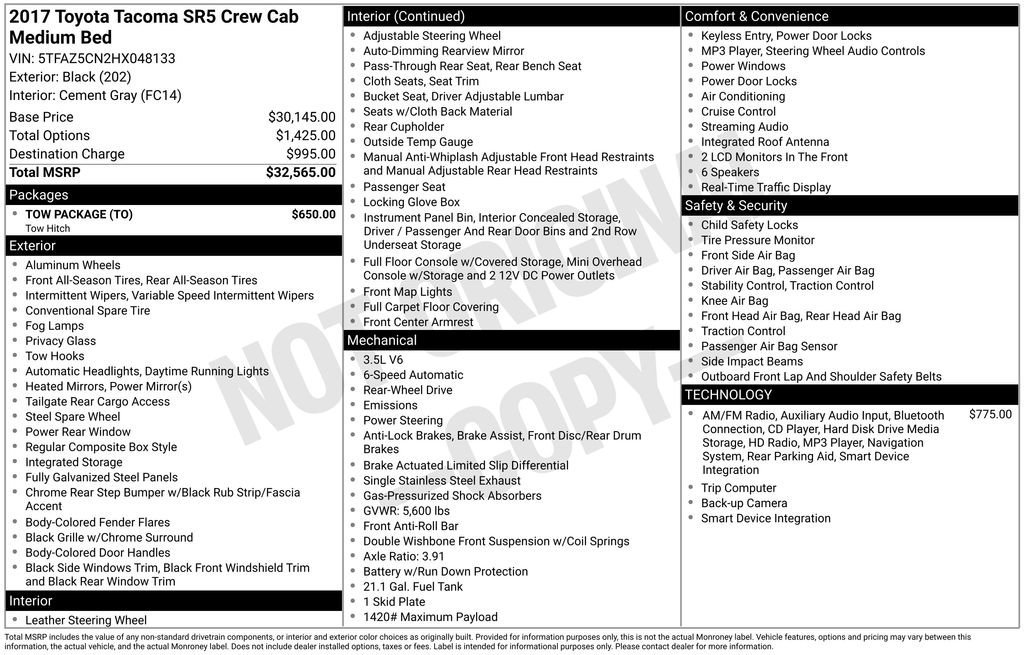 Used 2017 Toyota Tacoma SR5 w/ Tow Package image 10