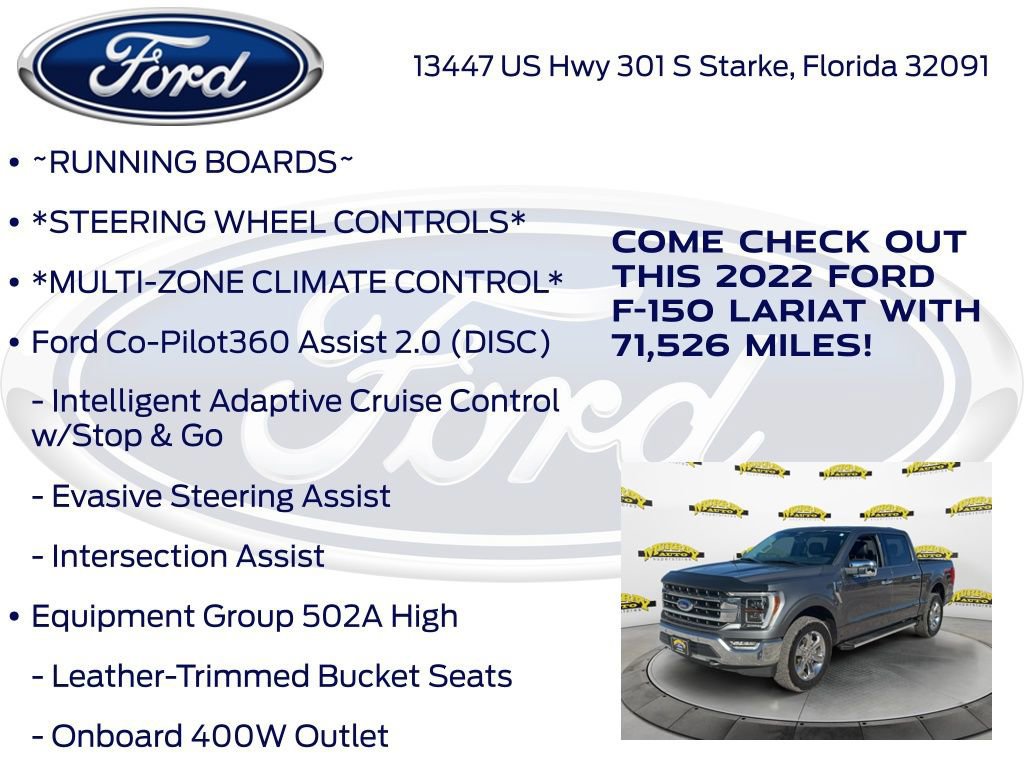 Certified 2022 Ford F150 Lariat w/ Equipment Group 502A High image 17