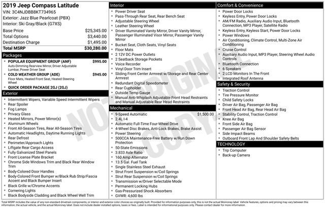 Used 2019 Jeep Compass Latitude w/ Popular Equipment Group image 10