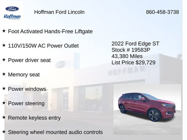 Certified 2022 Ford Edge ST w/ Equipment Group 401A AWD/4WD image 28