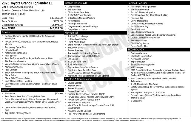 Used 2025 Toyota Grand Highlander FWD image 32