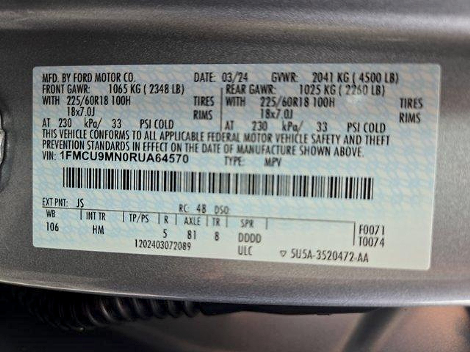 Certified 2024 Ford Escape ST-Line w/ Tech Pack #1 AWD/4WD image 28