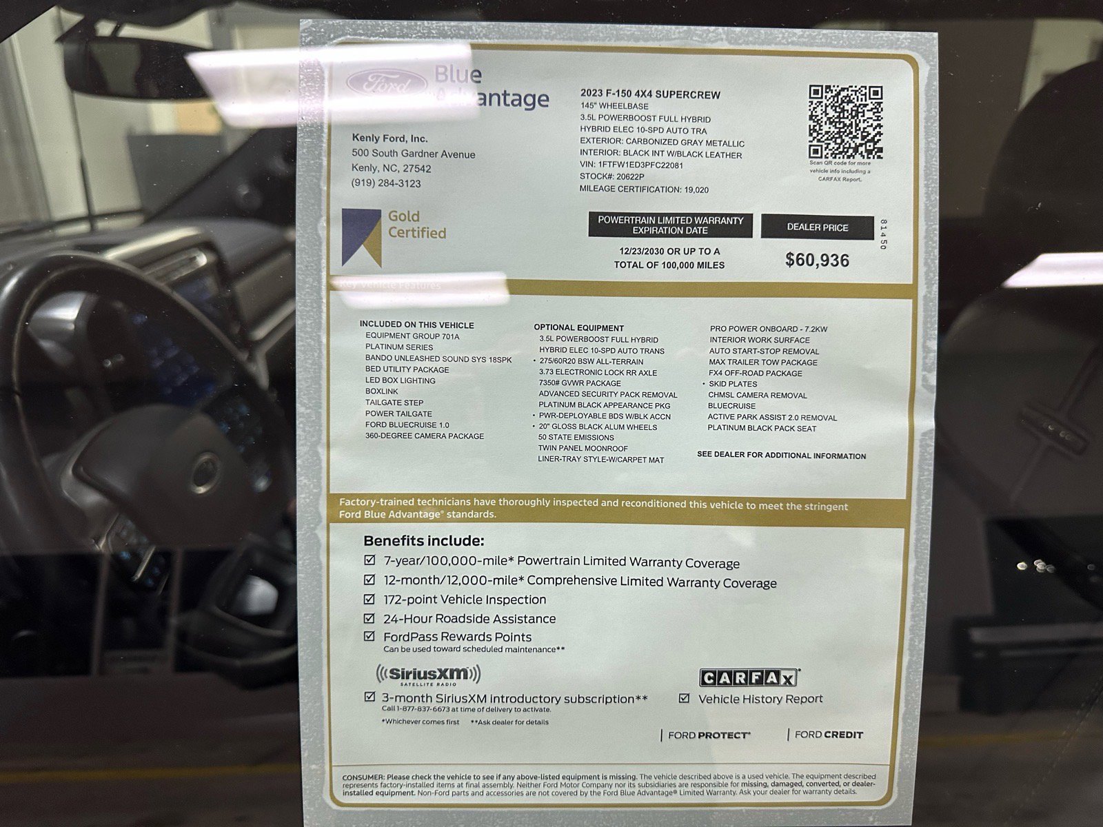 Certified 2023 Ford F150 Platinum w/ Equipment Group 701A High image 9