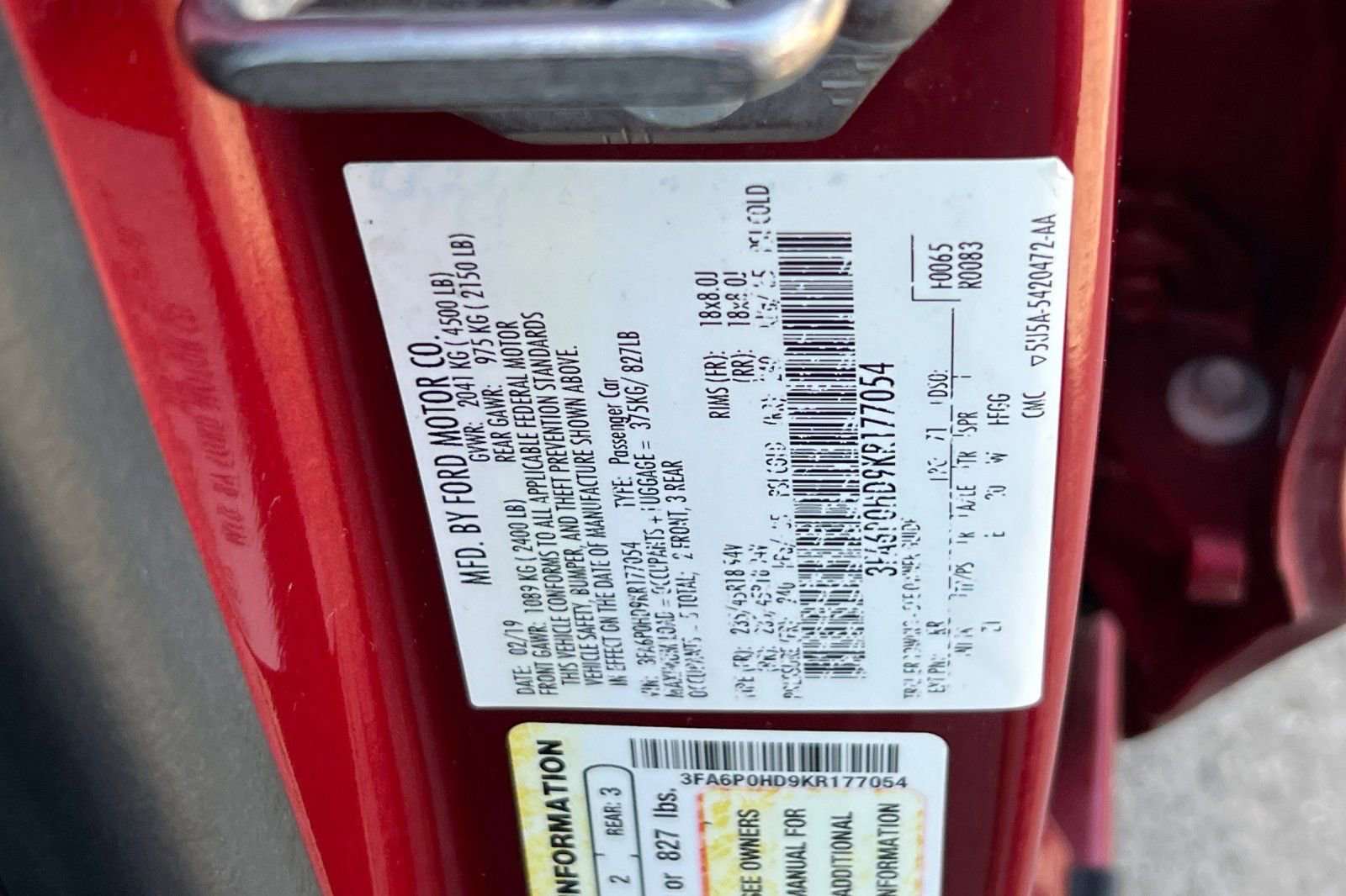 Certified 2019 Ford Fusion SE w/ Equipment Group 151A image 28