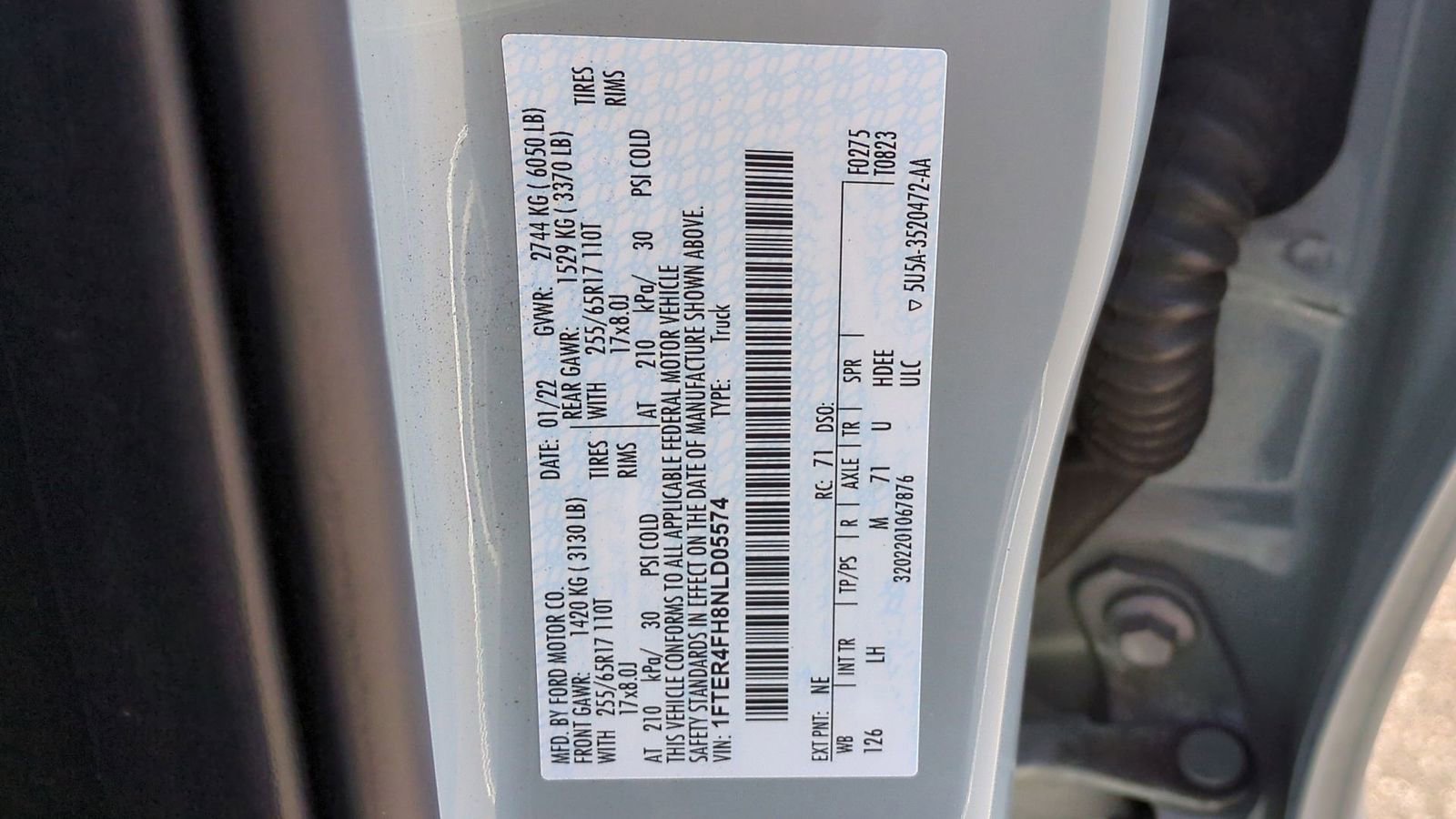 Certified 2022 Ford Ranger XL w/ Equipment Group 101A High image 55