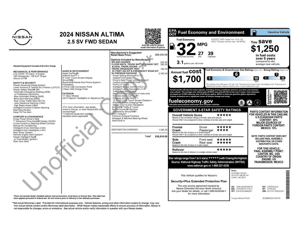 Used 2024 Nissan Altima 2.5 SV w/ SV Premium Package image 34