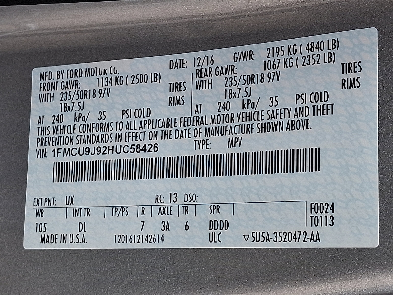 Certified 2017 Ford Escape Titanium image 25