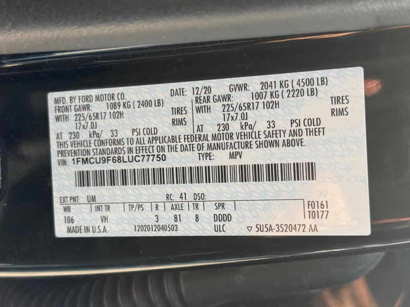 Certified 2020 Ford Escape S image 28