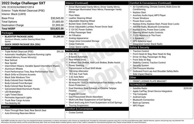 Used 2022 Dodge Challenger SXT w/ Blacktop Package image 2