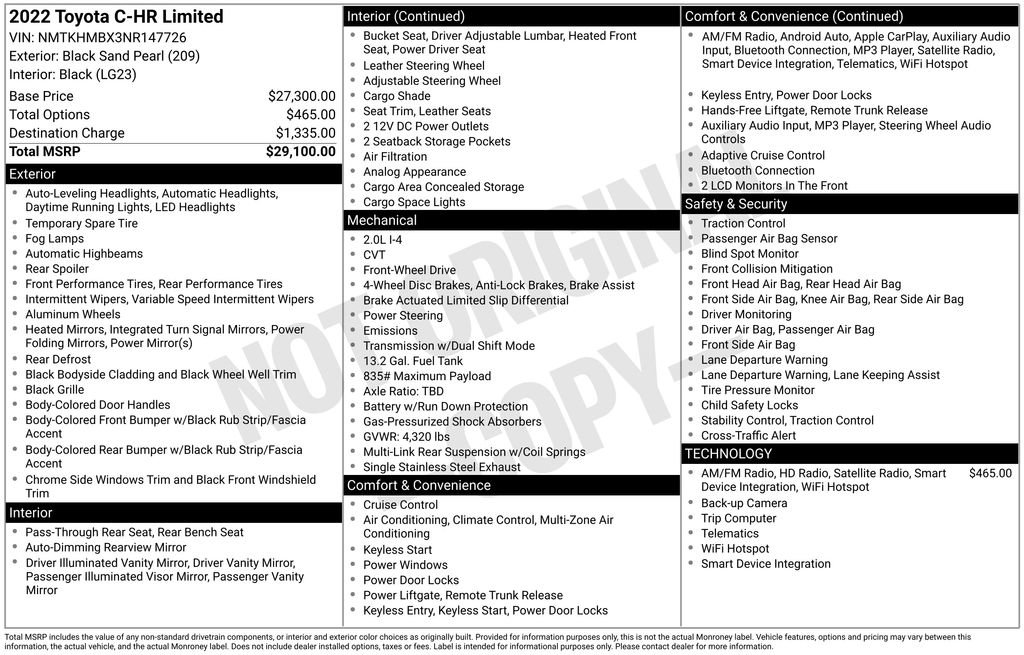 Used 2022 Toyota C-HR Limited FWD image 26