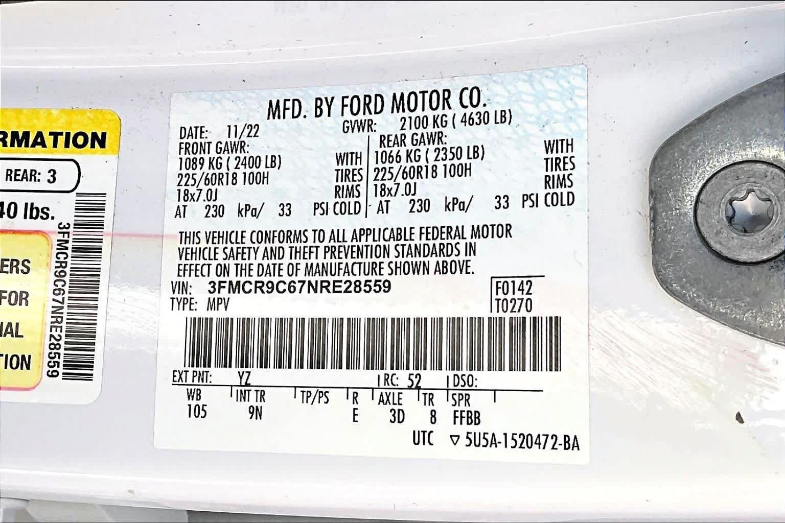 Certified 2022 Ford Bronco Sport Outer Banks AWD/4WD image 34