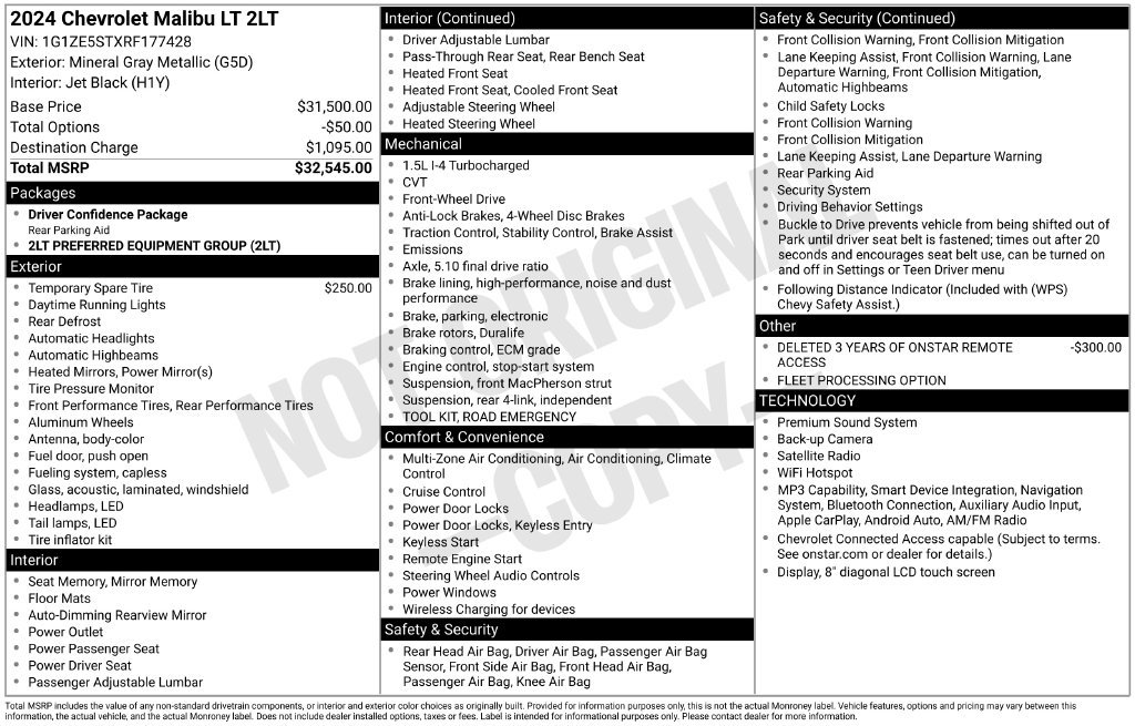 Used 2024 Chevrolet Malibu LT FWD image 2