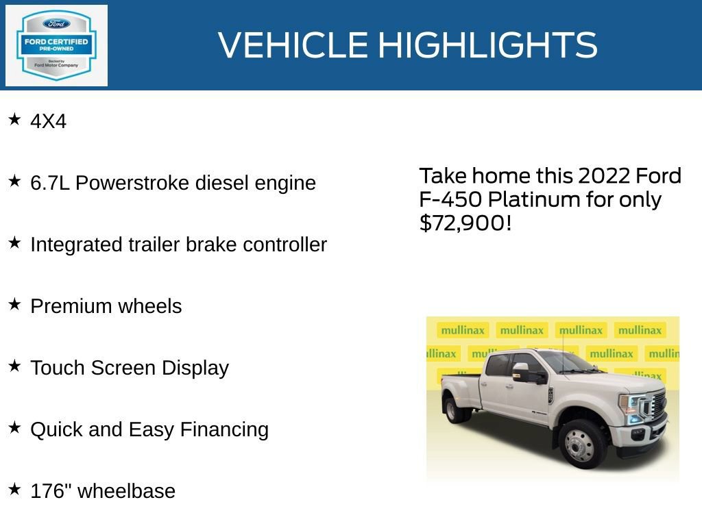 Certified 2022 Ford F450 Platinum w/ FX4 Off-Road Package image 24