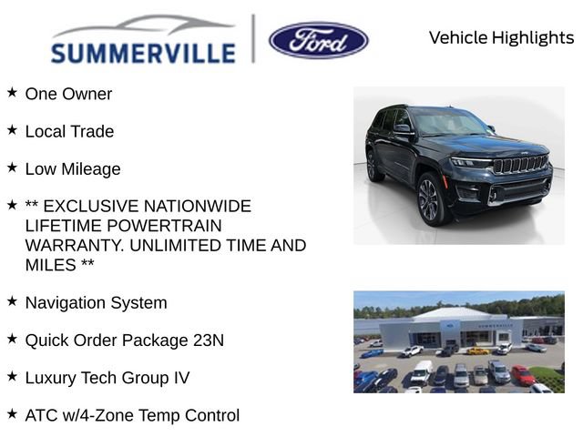 Used 2023 Jeep Grand Cherokee Overland w/ Luxury Tech Group IV AWD/4WD image 2