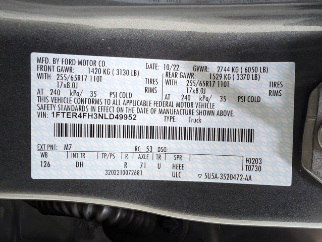 Certified 2022 Ford Ranger Lariat w/ Equipment Group 501A High image 10