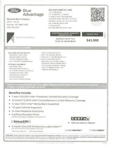 Certified 2024 Ford Explorer XLT w/ Equipment Group 202A AWD/4WD image 13