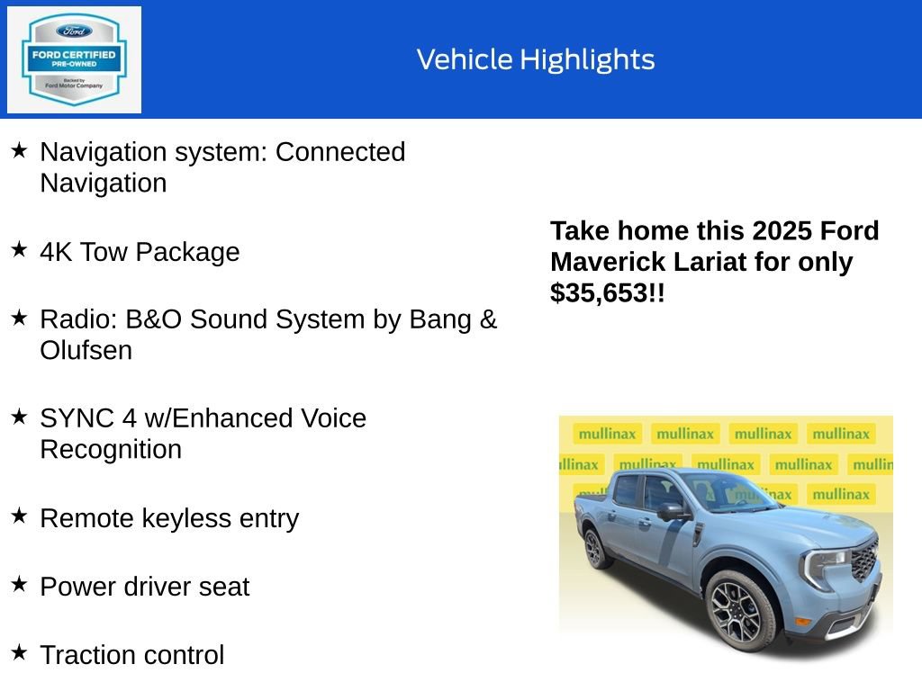 Certified 2025 Ford Maverick Lariat w/ 4K Tow Package AWD/4WD image 10